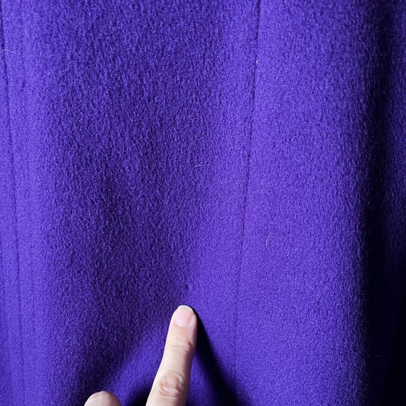 Vintage Forstmann Purple Wool Coat Womens M L Swing Long USA 43" Length - Picture 6 of 10